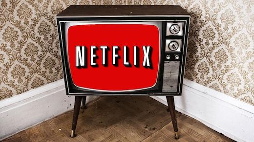 Netflix logo on old TV